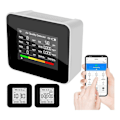Miniatyrbild 1 av 5: Luftkvalitetsmätare Inomhus, 9-i-1 Luftkvalitetsmätare för CO, CO2, TVOC, HCHO, PM2.5, PM10 för Hus Kit