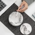 Miniatyrbilde 4 av 5: Askebeger med lokk, anti-tyveri, marmor askebeger, egnet for stue, soverom og utendørs hage 11,7 cm x 7,6 cm