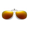 Foldable Polarized Aviator Clip-On Sunglasses Metal Red