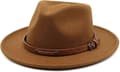 Filt Fedora Hatt Bredbrättad Floppy Panama Hatt Höst Vinter Jazz Hatt Khaki