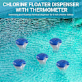 Miniatyrbilde 4 av 5: 5 stk. Flytende klor tablett dispenser for svømmebasseng med termometer, automatisk pilleboks for spa-basseng