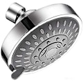 Miniatyrbillede 1 af 2: Højtryks Fast Bruseshowerhoved, diameter 10 cm, 5 Justerbare Sprøjtetilstande, 360 Graders Rotation, Anti-lavt Vandtryk, Krombelagt, Velegnet Til