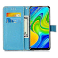 Pikkukuva 3 / 4: Yhteensopiva Xiaomi Redmi Note 9 -kotelon kanssa, nahkainen lompakkokotelo korttipaikalla, jalustalla ja kuviolla - Sydänperhonen