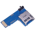 Miniatyrbillede 1 af 5: Dual System Dual TF-kort Adapter Hukommelseskort 2 i 1 TF - SD-kort Adapter med Switch til Raspberry