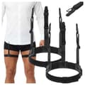 Shirt holders elastic leg straps with clips, black 2-pack