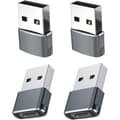 4-pack USB-C Hona till USB Hanadapter, Typ-C Laddkabel Strömkonverterare för 12 13 Pro Max