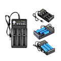 Miniatyrbillede 2 af 5: Hurtig opladning 3-bays 18650 Batterilader USB Smart Universal Genopladelig Batterilader til 3.7V Li-ion TR IMR 14500, 16340, 16650, 18350 osv. Batterier