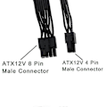 Miniatyrbilde 4 av 5: EPS12V CPU 8-pin hunn til CPU ATX 8-pin og ATX 4-pin hann strømforsyningsforlengelseskabel