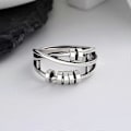 Miniatyrbillede 2 af 5: Sølv Anti-Angst Ringe Unisex Spinner Ringe Unisex Justerbare Stacking Spinner Angst Ringe, Justerbare, Syntetisk, Syntetisk