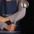 Miniatyrbillede 3 af 5: Suppeske, wokspatel, den længere skovlformede ske, rustfri, varmebestandig, integreret formning