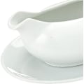 Miniatyrbillede 2 af 3: Saucer & Gravybåd Formet Krukke Keramik Hvid 550ml Ideel til Servering af Sovs