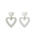 Miniatyrbilde 1 av 5: Hjerte Øredobber Kjærlighet Drop Dingle Øredobber Hvite Hjerter Dinglende Øredobber For Kvinner Gaver Valentinsdag