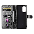 Miniatyrbild 4 av 5: Plånboksfodral för Samsung Galaxy A32 4G, premium PU-läder magnetisk stängning kortfack stativ dragkedjeficka mjukt TPU flip-fodral - Svart