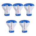 Miniatyrbilde 2 av 5: 5 stk. Flytende klor tablett dispenser for svømmebasseng med termometer, automatisk pilleboks for spa-basseng