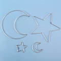 Miniatyrbillede 4 af 5: Måne Stjerne Drømmefanger Metal Bøjle Ringe Cirkel Macrame til DIY Håndværk Drømmefanger Fremstilling Hjem Væg