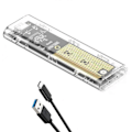 Pikkukuva 3 / 5: M2 SSD -kotelo M.2 NVME SSD -kotelo Kannettava USB3.1 Type-C SSD Läpinäkyvä kiintolevykotelo 5 Gbps PC:lle