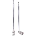 (2 Pak) Bnc Radioantenne med Bnc Han-stik Adapter Teleskopisk Rustfrit Stål Hf