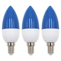 Miniatyrbillede 1 af 5: 3x E14 LED Farvede Lyspære Spidser, Farvede Lys, Blå