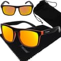 Polarized Sunglasses UV400 Mirror Lens Black/Orange Unisex