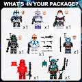 Miniatyrbilde 2 av 5: 8 stk Star Wars Minifigurer Clone Wars Actionfigurer Byggeklosser Leke 1,77 tommer Clone Troopers Minifigurer for Gutter Barn Voksne Samleobjekter Gaver