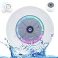 Waterproof Shower Speaker with RGB LED – Bluetooth Speaker with Suction Cup White