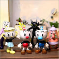Miniatyrbild 2 av 5: 6 st Cuphead figurer leksaker samlarobjekt modell minifigurer hylla prydnader bordsdekoration present till fans barn