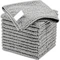 Miniatyrbild 1 av 5: Mikrofiberduk, Allround Mikrofiberhanddukar, Ränderfria Rengöringsdukar, 12-pack, Grå, Storlek 30 X 30 Cm