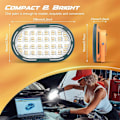 Miniatyrbilde 2 av 5: 30W Solcelleoppladbar LED Flomlys, 2000LM, Kompakt Byggeplassflomlys med 4 Lysmoduser, IP65 Vanntett Arbeidslys, Ideell for Camping