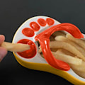 Miniatyrbild 2 av 4: Rolig keramisk toffelplatta 5 fack askfat söta flip-flops rätter tallrikar serveringsskålar, uppdelad tallrik middagslunch tallrikar tallrikar Pi