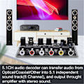 Miniatyrbillede 3 af 5: 5.1 Kanals Lyddekoder Pcm Digital Optisk Koaksial Dts Rca Hifi Stereo Lyd Hjemmebiograf Dekod