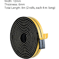 Miniatyrbild 4 av 5: Självhäftande Tätningslist Skumtejp 12mm(B) x 6mm(T) 2 Rullar, Totalt 10M Lång