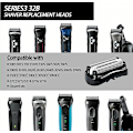 Miniatyrbilde 5 av 5: 2 stk. Passer til - 32B S3 Erstatningshode for elektrisk barbermaskin til Braun Series3 barberhoder, for Braun S3 3040s 3000s 3050cc 3010s 3070cc 3
