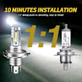 Miniatyrbillede 2 af 3: 1 stk. Motorcykel H4 H1S 9003 LED Forlygte Hi/Lo Pærer 4800LM 6000K Hvid CANbus til Kawasaki Z650 / Vulcan S 650/ VersyX300