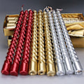Miniatyrbillede 4 af 5: 4 stk Twist Taper Lys Spiral Taper Lys Twisted Lange Lys Vax til Middag Rød