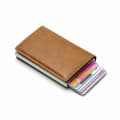Brown RFID - NFC Protection Leather Wallet Card Holder 6 Cards