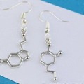 Miniatyrbilde 2 av 2: Øredobber Molekyl Dopamin Serotonin Asymmetrisk Sølv