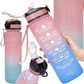 1l Water Bottle with Straw & Time Marker