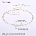Miniatyrbilde 3 av 5: Perle 18k Gull Paperclip Kjede Choker Satellittkjede Lavaperle Anheng Halskjede Delikate Smykker for Kvinner 16''