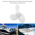 Miniatyrbild 4 av 5: 7 1/4X5-A Båtpropeller Utombordsmotor Propeller 3 Blad Aluminiumlegering Propeller Ersättning för Yamaha Utombordare 2HP