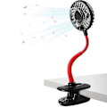 Miniatyrbillede 1 af 5: Clip On Fan USB-blæser, Fleksibel Mini Blæser Personlig Bord Elektrisk Blæser - FARVE: Sort