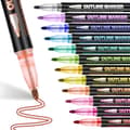 24-Pack Glitter Pens – Metallic Double Line Outline Pens