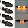 Miniatyrbillede 1 af 4: 4 stk./sæt Universal Motorcykel LED Blinklys Lange Korte Blinklys Indikator Lys Blink Amber Farve Tilbehør