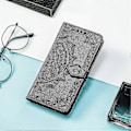 Miniatyrbilde 5 av 5: Samsung Galaxy A32 4g Deksel Lær Lommebok Etui Preget Mandala Magnetisk Flip Beskyttelse Støtsikker - Svart