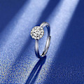 Miniatyrbillede 5 af 5: Forlovelsesring med blondedesign, diamantring, karatring, 50 point, lille diamant, dame blomsterknop pegefingerring, justerbar lukning