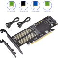 Miniatyrbild 4 av 5: 3 i 1 M.2 och Msata SSD-adapterkort för M.2 Nvme/ngff SSD till Pcie-adapter, Msata till Sata-adapter med aluminiumkylfläns för Windows, Mac och Linux OS