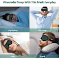 Miniatyrbillede 5 af 5: Natmaske Sovemaske Blindfold Nat Cahce Øjne til Sovning Memory Foam 3D Konturformet Pasform, Grøn