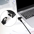 Miniatyrbilde 3 av 5: Ethernet-adapter Høyre hjørne, 90 graders Ethernet, Han-hun RJ45 forlengelse Cat6 LAN nettverkskontakt (2 per pakke) (r)