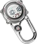 Karbinhake Klocka Digital Clip-on Quartz Klocka Multifunktionell Karbinhake FOB Klocka Lysande Urtavla Kompass Karbinhake Klocka med Kompassröd