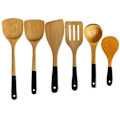 Miniatyrbilde 1 av 5: 6 stk. stekespadsett med bøkfarget håndtak, non-stick stekespade, stekespade, tresleiv W