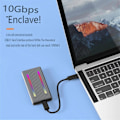 Miniatyrbilde 4 av 5: RGB Dual Protocol M.2 Harddisk Kabinett Nvme/Ngff Universal Gen2 10Gbps Phantom Solid State Driv